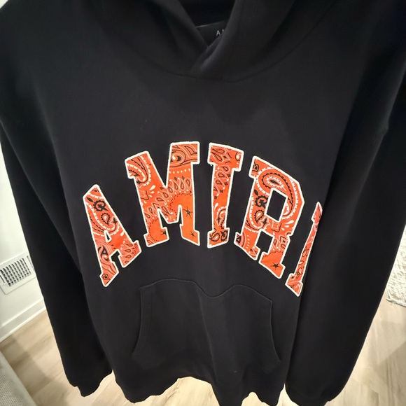 AMIRI Black and Orange Sweater